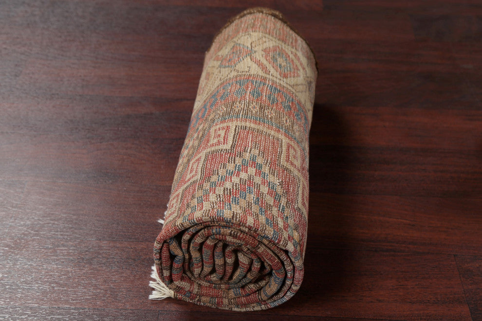 Consigned, Antique Russian Oriental Traditional Hand-Knotted Area Rug, 10'3"x3'2