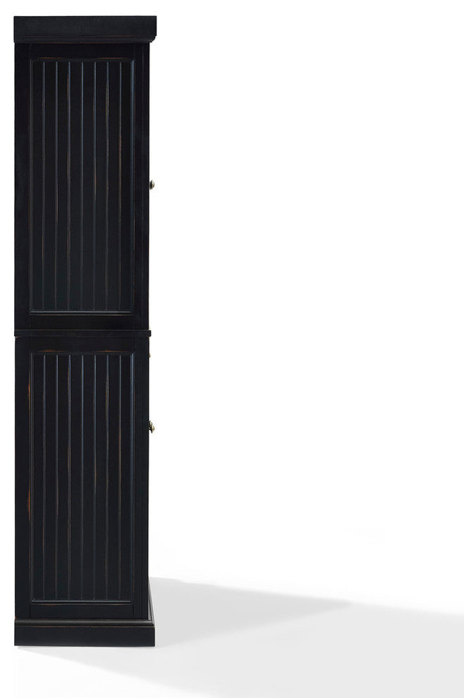 Seaside Kitchen Pantry, Distressed Black Finish
