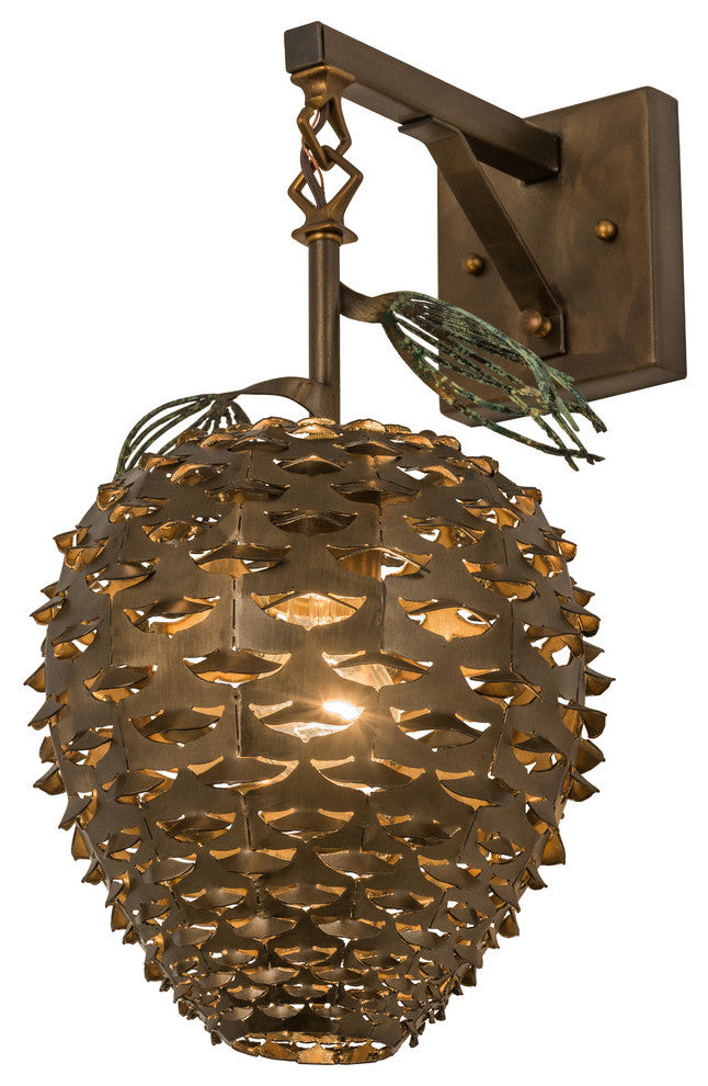 11W Stoneycreek Pinecone Hanging Wall Sconce