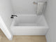 Vanity Art Alcove Soaking Acrylic Bathtub, Pure White, 54"x32", Left