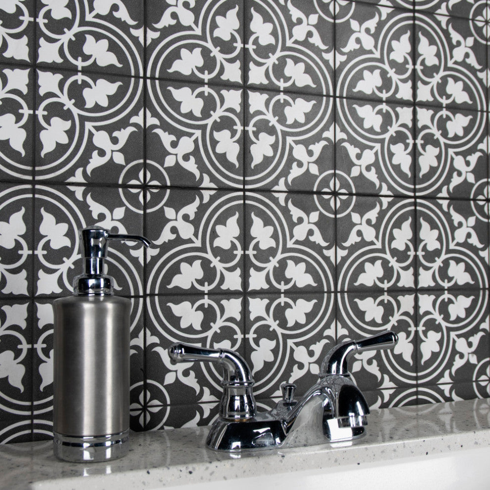 Harmonia Classic Ceramic Floor and Wall Tile, Classic Black
