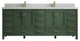 Malibu 84 Double Sink Bath Vanity in Lafayette Green 2" Carrara Quartz