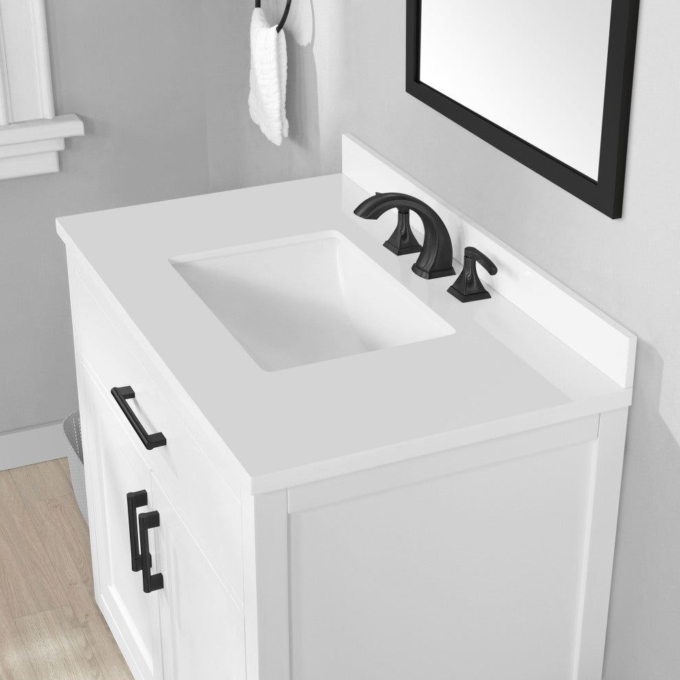 Ove Decors Bailey 36" Single Sink Vanity, White With Hardware