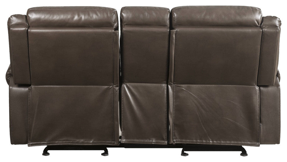 ACME Lydia Motion Loveseat WithConsole, Brown Leather Aire