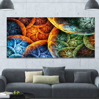 Vibrant Colorful Clouds, Oversized Abstract Canvas Art Print, 60x28