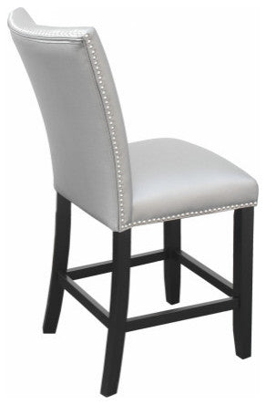 Camila Black Counter Chair, Set of 2, Silver
