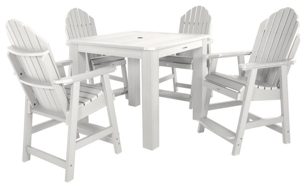 Hamilton 5-Piece Square Counter-Height Dining Set, White