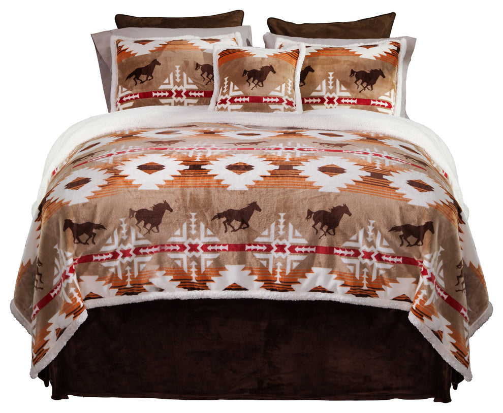 Free Rein 5 Piece Plush Western Bedding Set, Twin