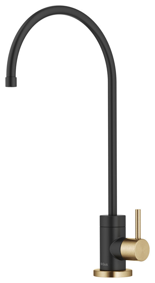 Purita Drinking Water Dispenser Beverage Kitchen Faucet, Brush Brass Matte Black