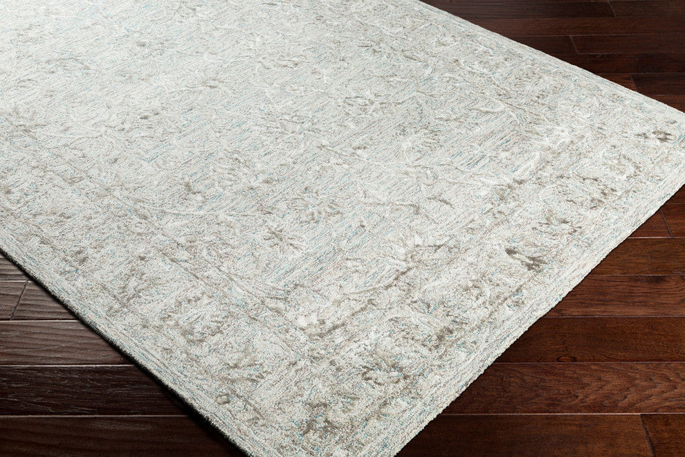 Surya Shelby SBY-1002 7'x9' Rug, Emerald/Light Gray/Dark Brown