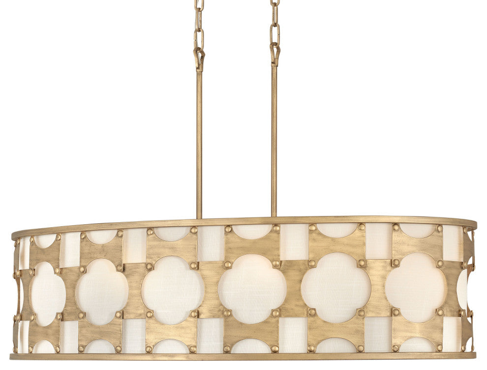 Hinkley Lighting 4738 Carter 6 Light 37"W Linear Chandelier - Burnished Gold