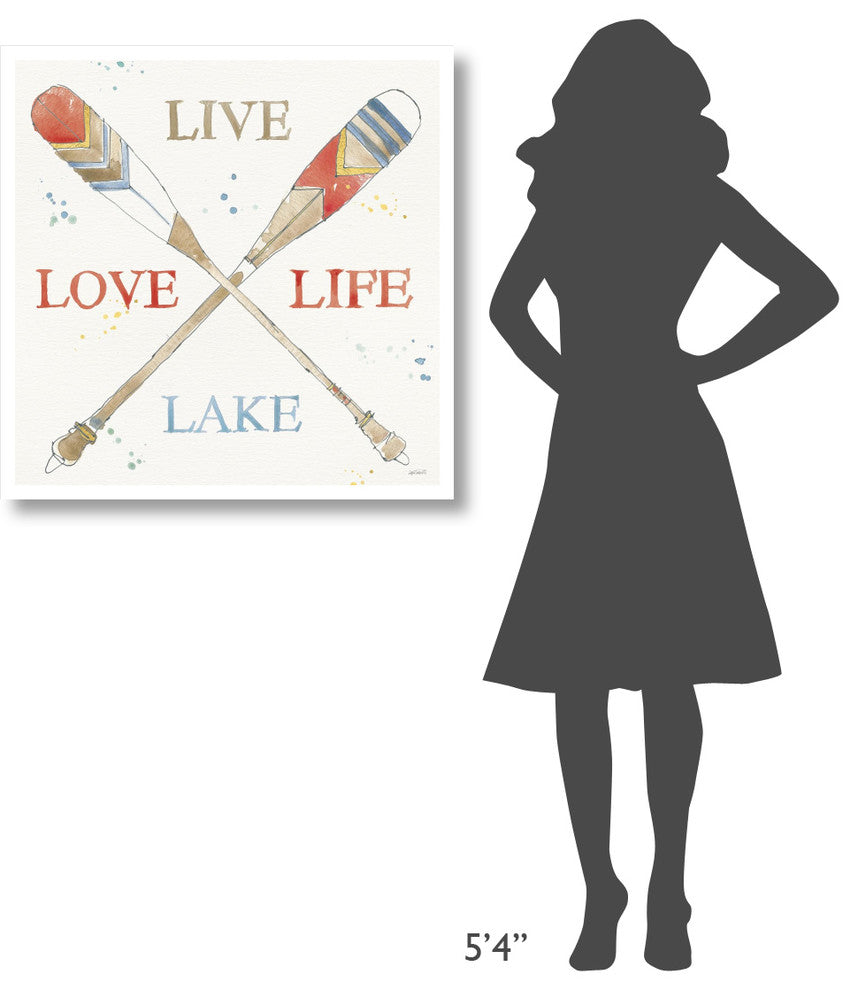 "Lakehouse V Red" Digital Paper Print by Anne Tavoletti, 32"x32"