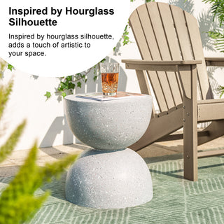 17.75'' Multi-Functional Mgo Sand Terrazzo Garden Stool, Gray
