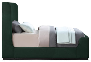 Oliver Boucle Fabric Upholstered Bed, Green, Twin