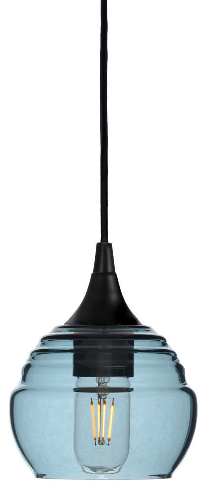 301 Lucent: Single Pendant Light, Slate Gray, Matte Black, 4 Watt