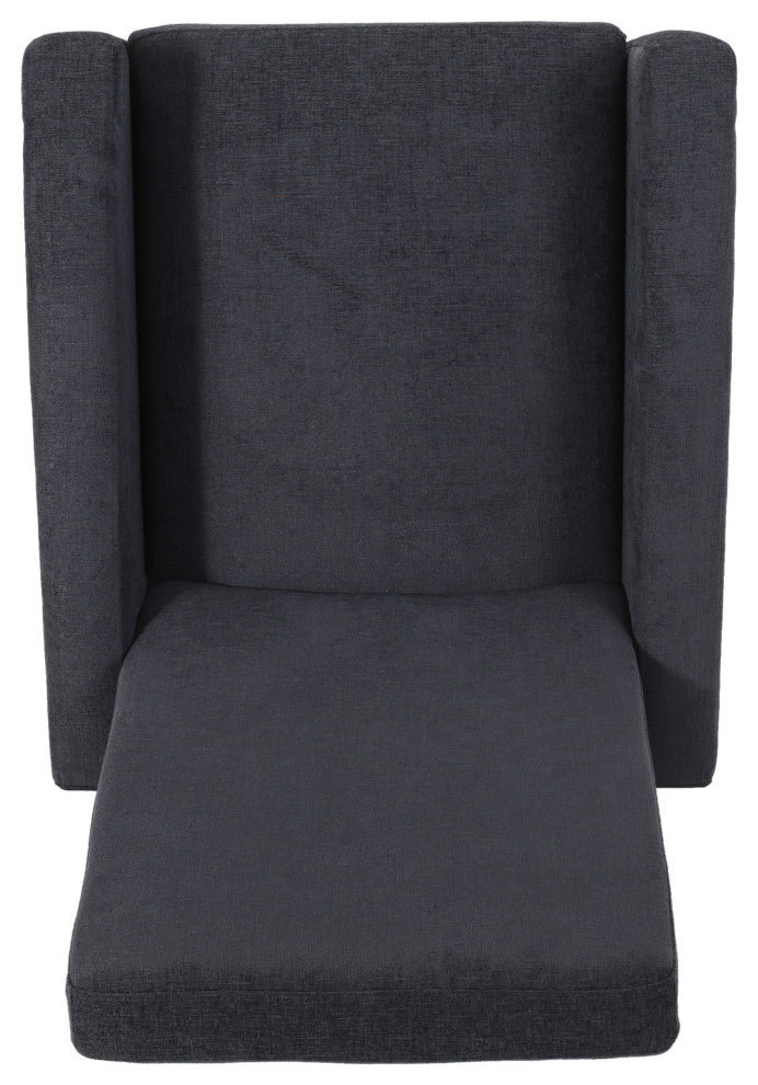 Plevna Fabric Upholstered Pushback Recliner, Charcoal and Brown