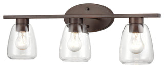 3 Light 25" Rubbed Bronze Bathroom Vanity Light