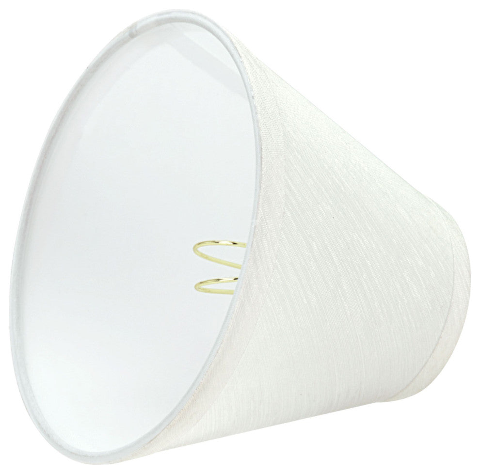 32109-2 Small Hardback Empire Chandelier Clip On Lamp Shade Eggshell 3"x6"x5"
