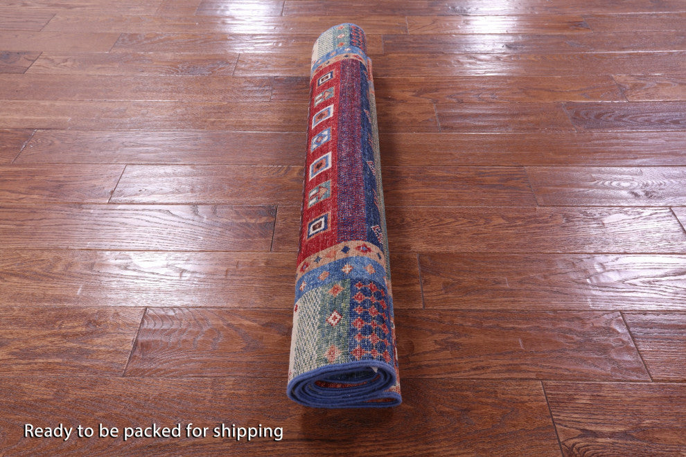 3' 3" X 5' 4" Tribal Persian Gabbeh Handmade Wool Rug - Q13842
