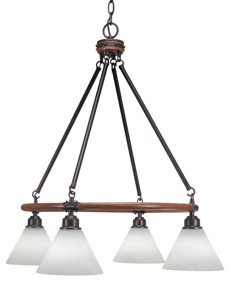 Blacksmith 4-Light Chandelier, White Muslin