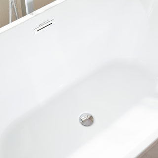 Freestanding Acrylic Bathtub, White/Polished Chrome, 54"