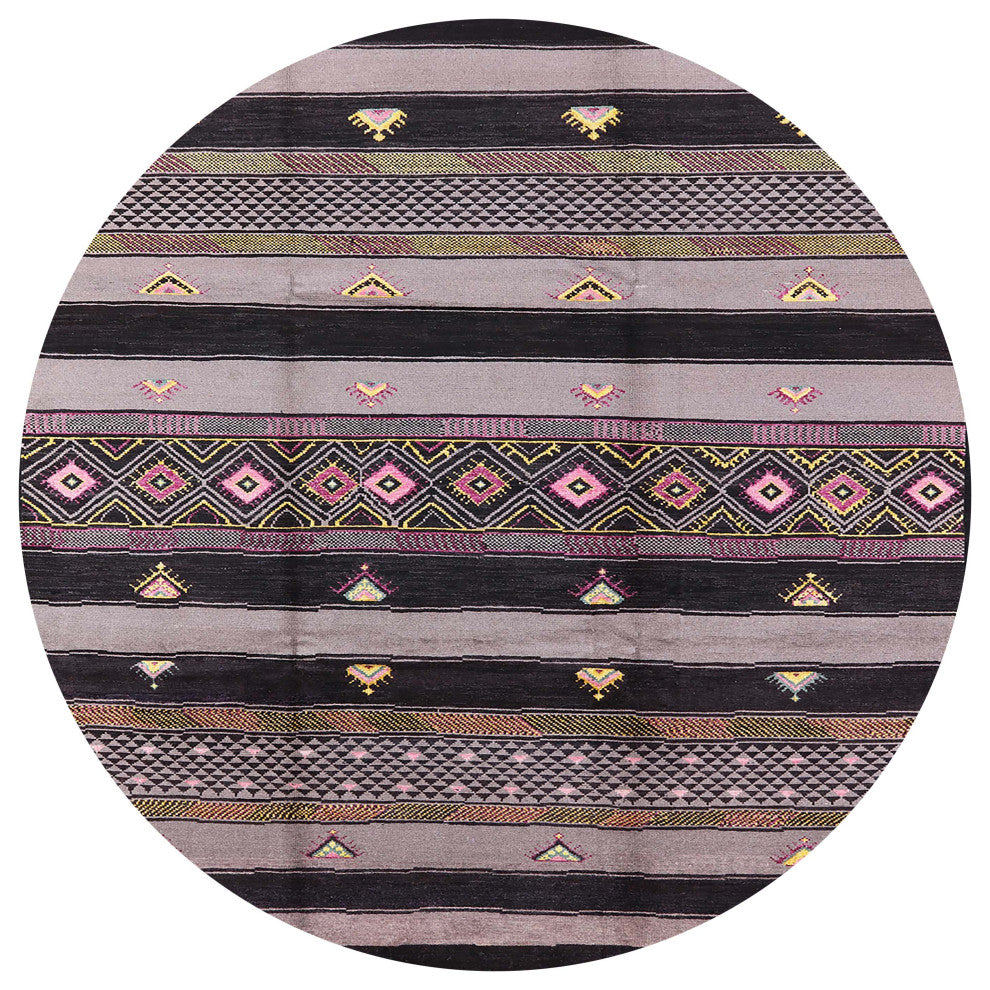 Ahgly Company Indoor Round Mid-Century Modern Area Rugs, 8' Round
