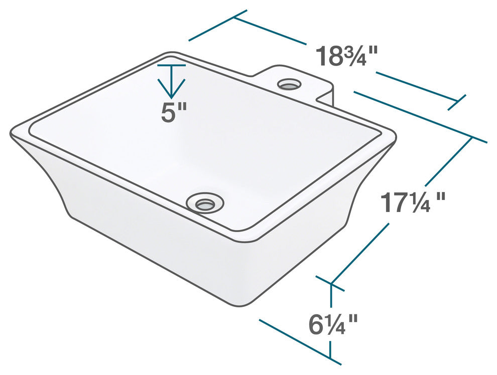 P092VW Vessel Porcelain Sink, White