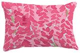 Flower Bell Floral Print Throw Pillow With Linen Texture, Pink, 14"x20"