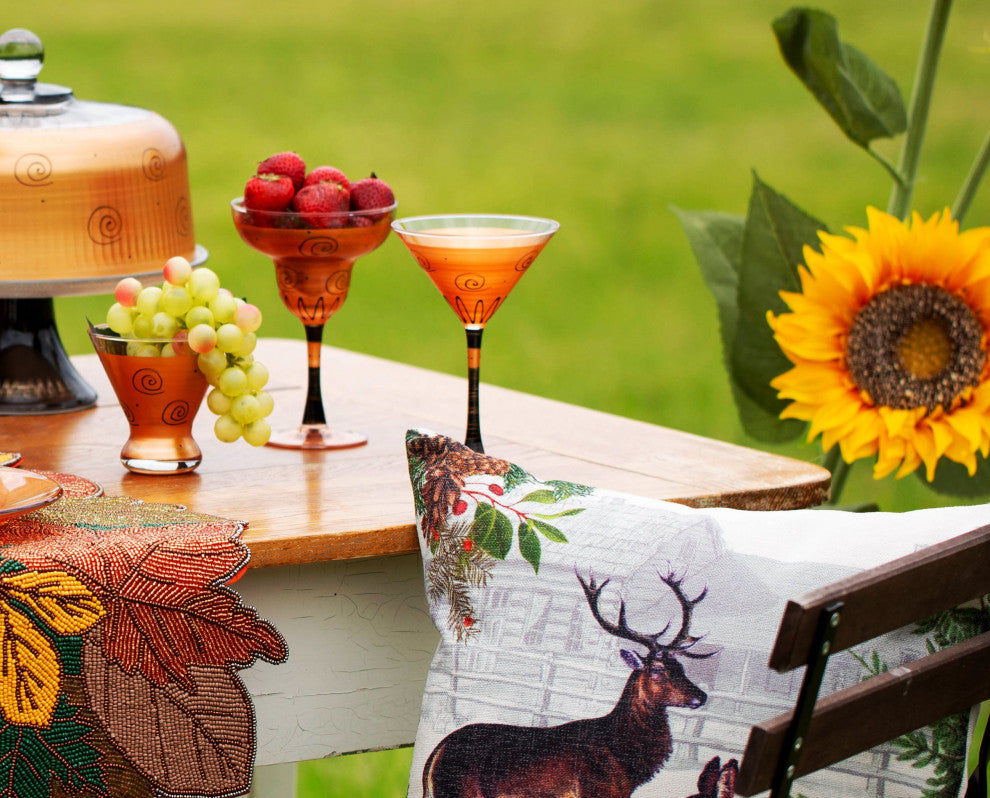 Gold Curl Martini Glasses, Set of 2