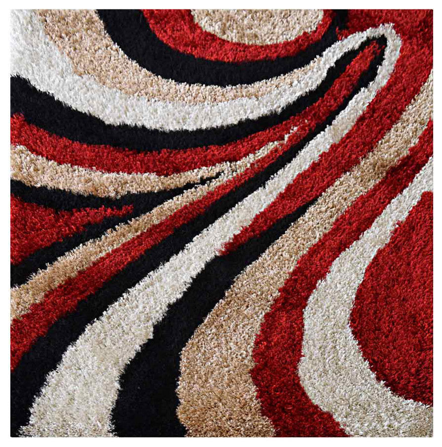 HAND TUFTED SHAG POLYESTER ECO-FRIENDLY AREA RUGS -Multicolor,Contemporary