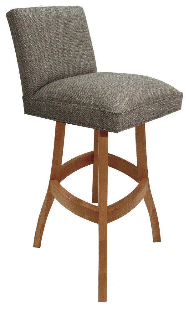 Swivel Wood Counter, Bar or Extra Tall Stool - Sommerville on S-Base, Plumley Cocoa - Honey, 26"