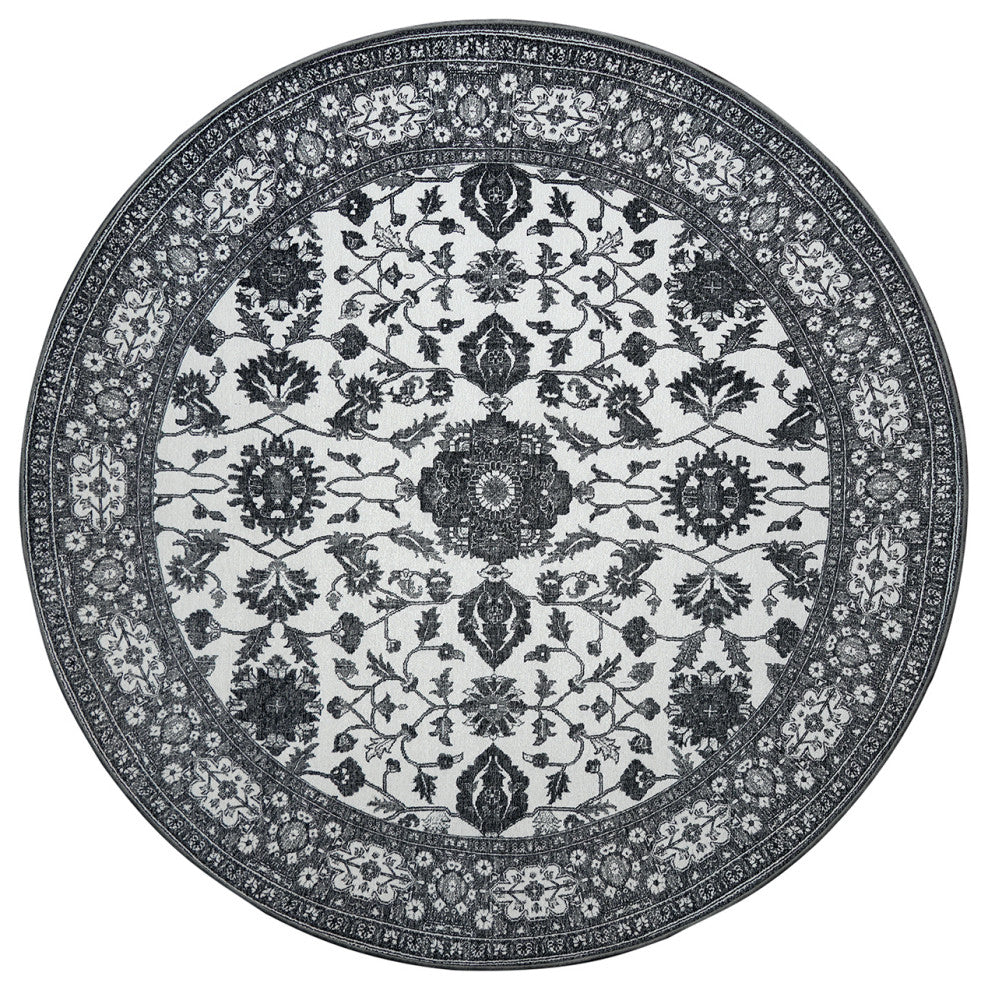 My Magic Carpet Washable Rug Ramage Gray, 6'x6'