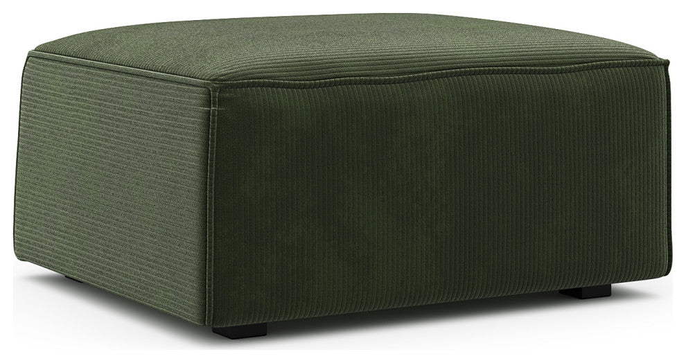 Burt Modular Ottoman, Olive Green Corduroy