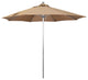 9' Silver Anodized Push Lift Fiberglass Rib Aluminum Umbrella, Olefin, Terrace S