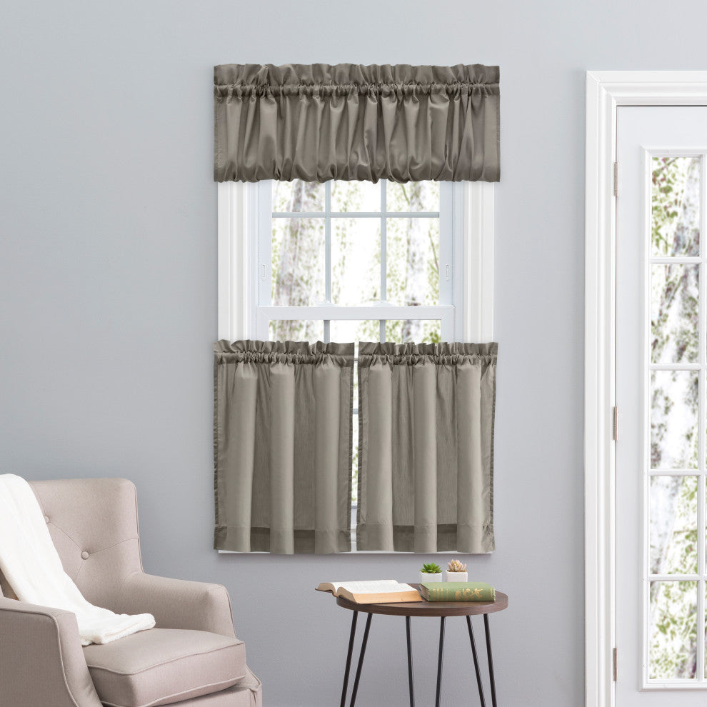 Ellis Curtain Stacey 60"x15" Balloon Valance, Grey
