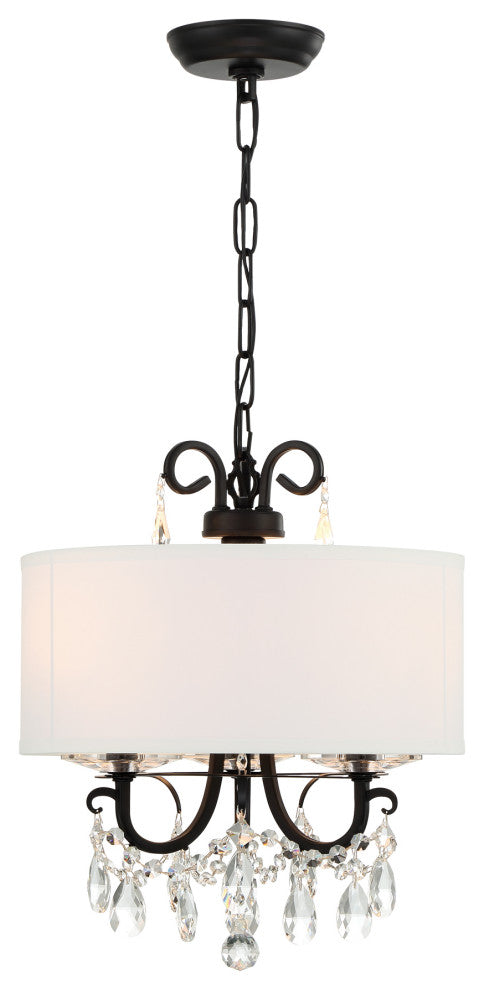 Othello 3 Light Matte Black Mini Chandelier