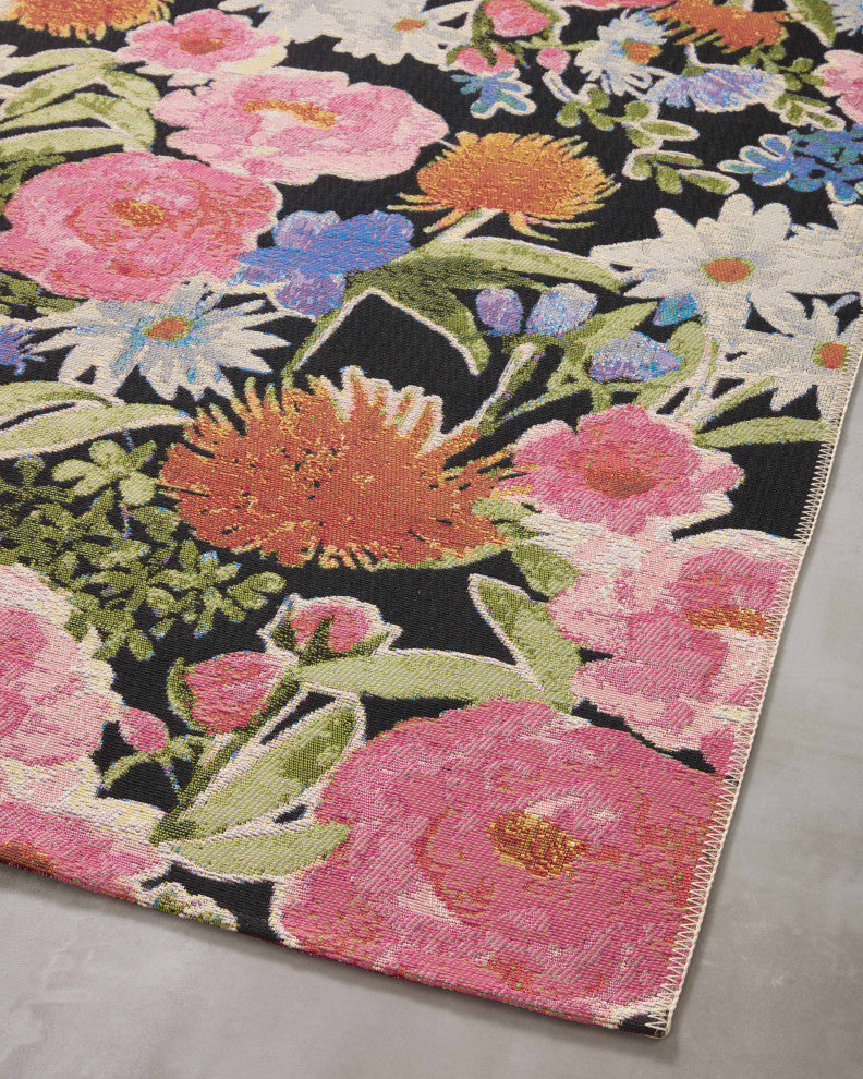 Loloi II Botanical Black/Multi 6'7"x9'4" Area Rug