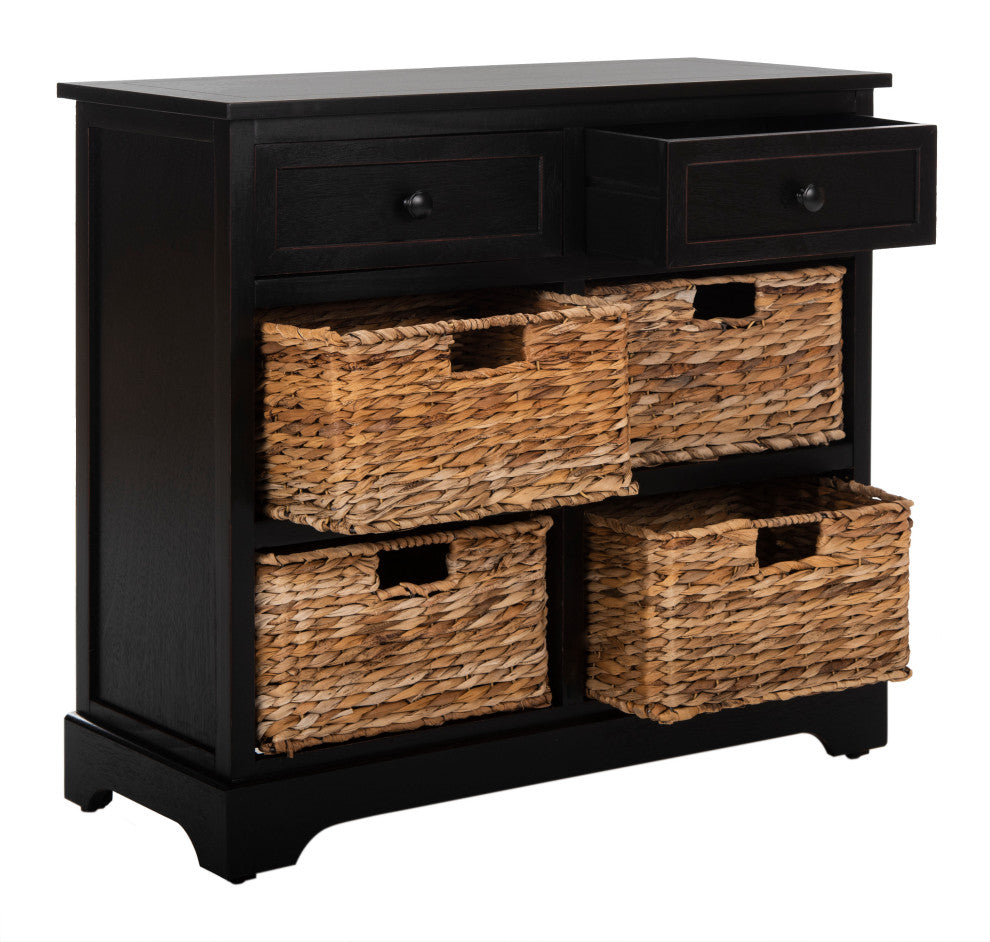 Safavieh Herman Storage Unit, Distressed Black