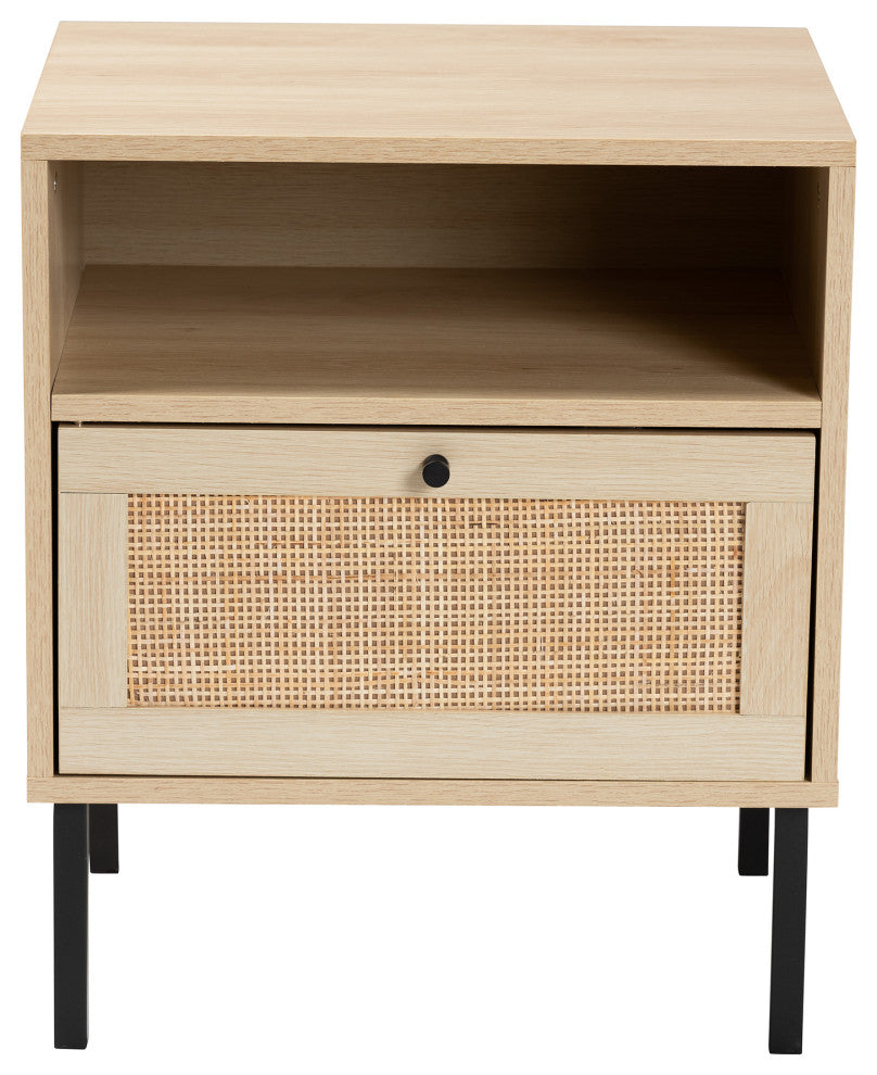 Traci Natural Rattan 1-Door Nightstand
