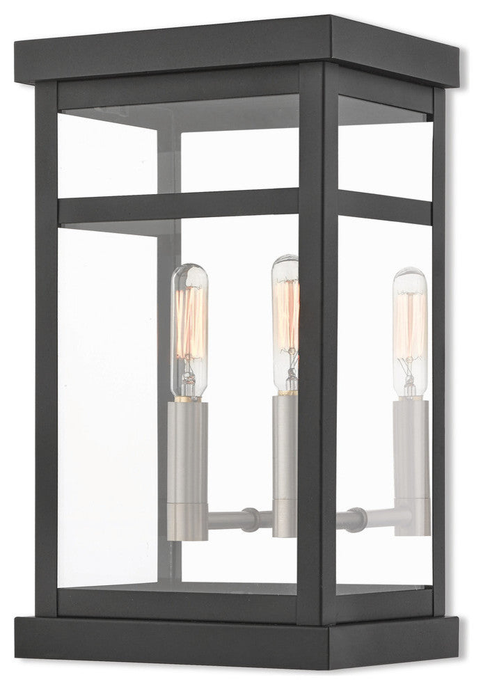 2 Light Outdoor Wall Lantern, Black