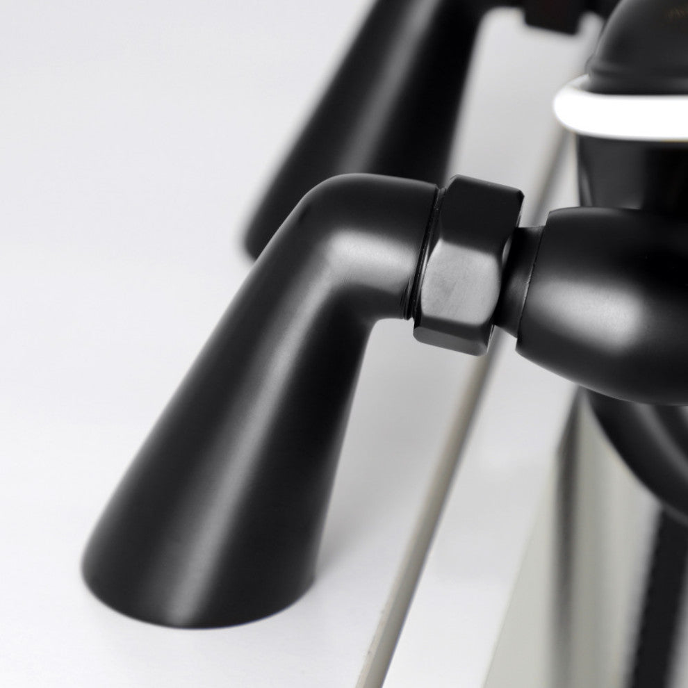 KS247MB Deck Mount Clawfoot Tub Faucet With Hand Shower, Matte Black
