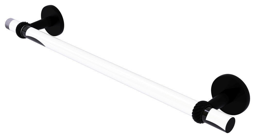 Clearview 18" Towel Bar with Twisted Accents, Matte Black