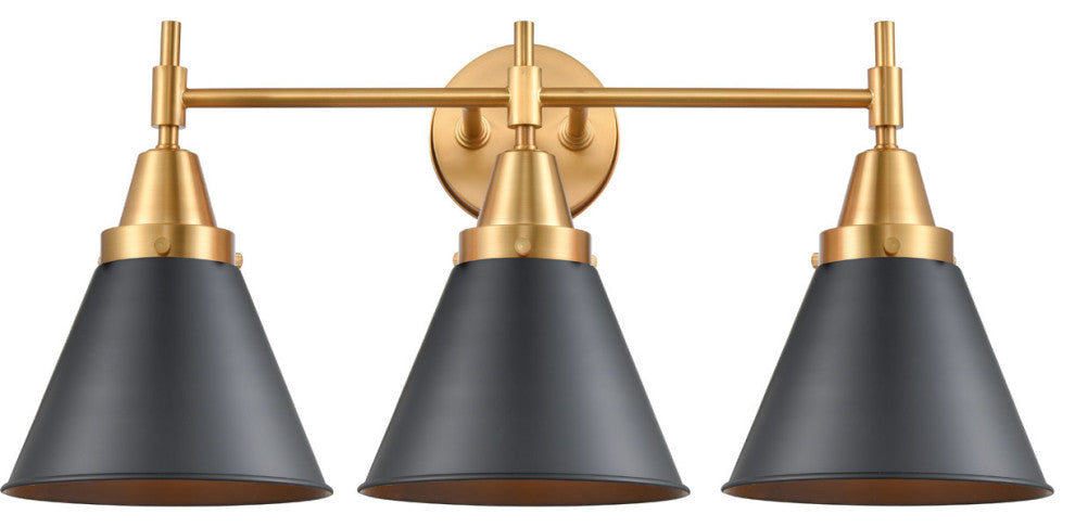 Innovations 447-3W-SG-M13-BK-LED Caden 3 Light Bath Vanity Light, Satin Gold