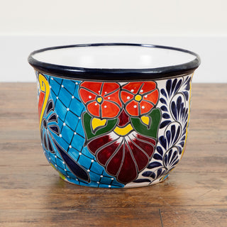 9in. x 12.5in. Handmade Mexican Talavera Ceramic Planter