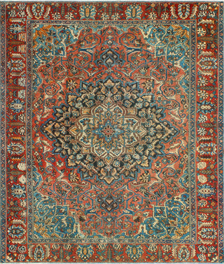 Fine Vintage Bakhtiari Qudoos Rust/Black Rug, 9'8 x 11'10