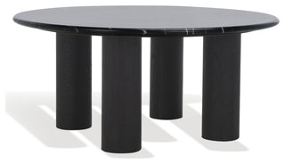 Safavieh Couture Tylee Round Marble Coffee Table, Black