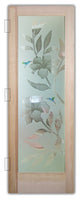 Interior Prehung Door or Interior Slab Door - Hibiscus Hummingbirds -...