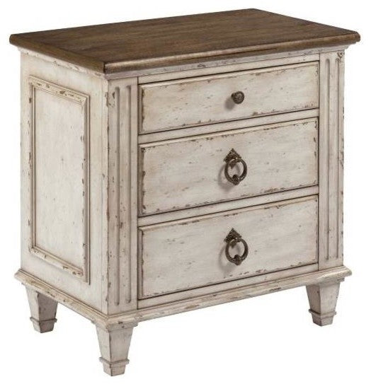 American Drew Southbury 3 Drawer Nightstand, Fossil and Parchment 513-420