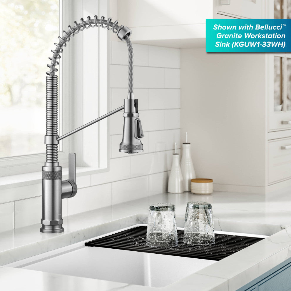 KRAUS Allyn Commercial Style 2-Function 1-Handle Pull Down Kitchen Faucet SFS