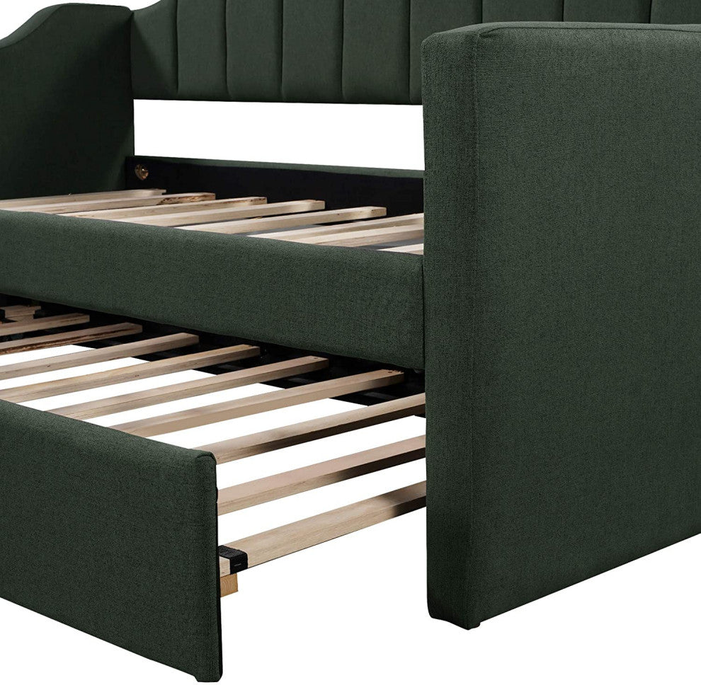 Upholstered Daybed Twin Size Daybed with Trundle Wooden Sofa Bed